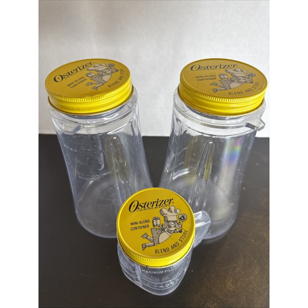 3 Oster Osterizer Mini Blend & Store Plastic Jar Container Lids 927-63 4oz 24oz